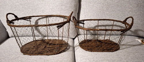 Baskets chicken wire twig - 2,