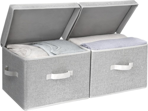 Large fabric storage bins with - fabric,